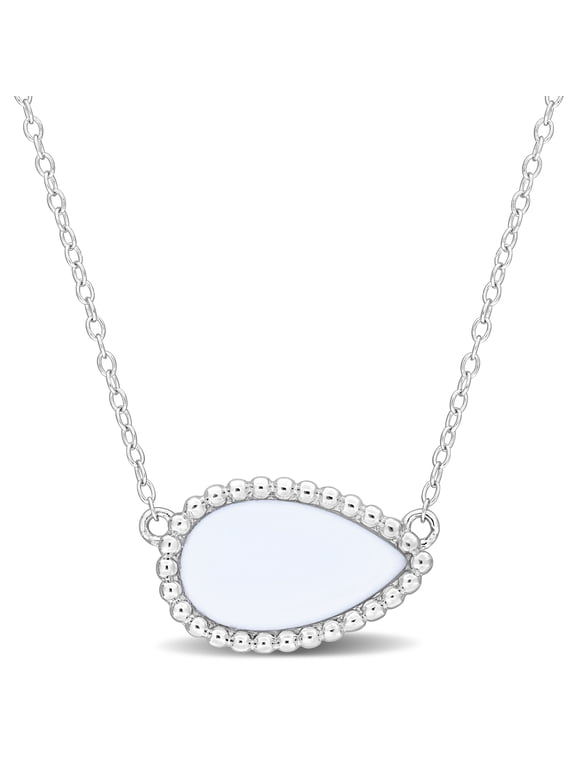 Women's 4ct TGW White Agate Sterling Silver Halo Necklace