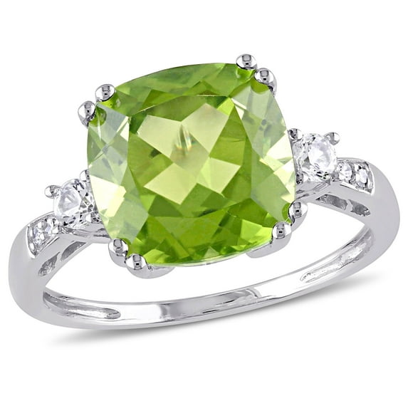 Everly Women's Created Sapphire and Created Peridot 10k White Gold Ring