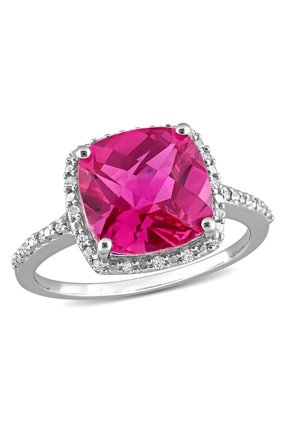 Women's Created Sapphire Sterling Silver Ring