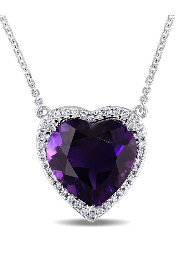 Women's Amethyst 14k White Gold Necklace