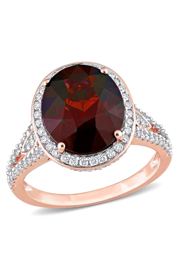 Women's Garnet 14K Rose Gold Engagement Ring
