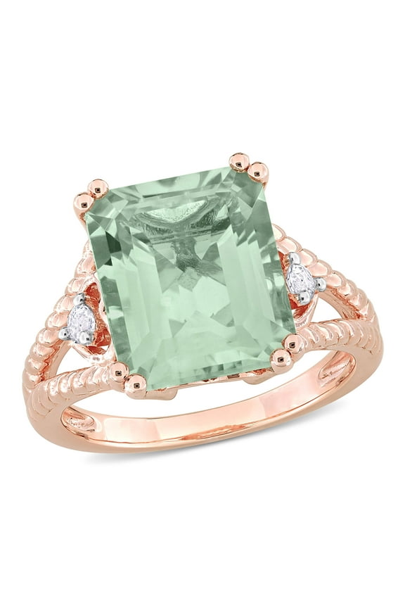 Women's Quartz and Topaz Rose Gold Plated Ring