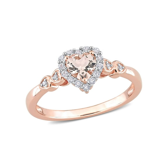 Everly Women's Morganite and Topaz Rose Gold Plated Ring