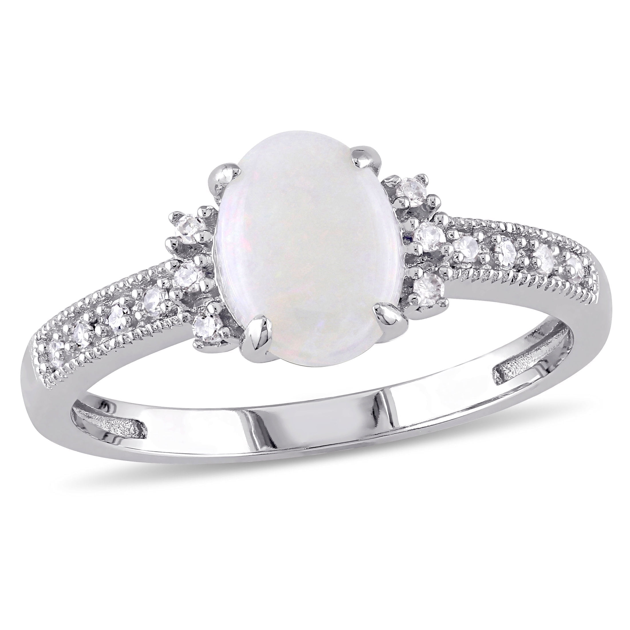 Everly Women's Opal 10k White Gold Ring