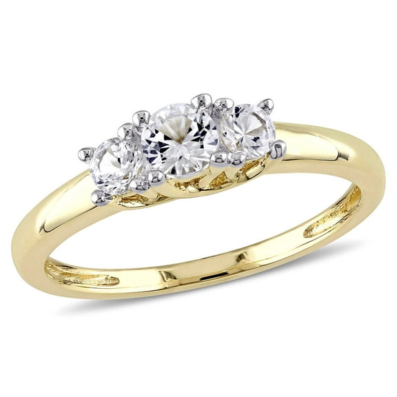 Everly Women's Created Sapphire 10K Yellow Gold Engagement Ring