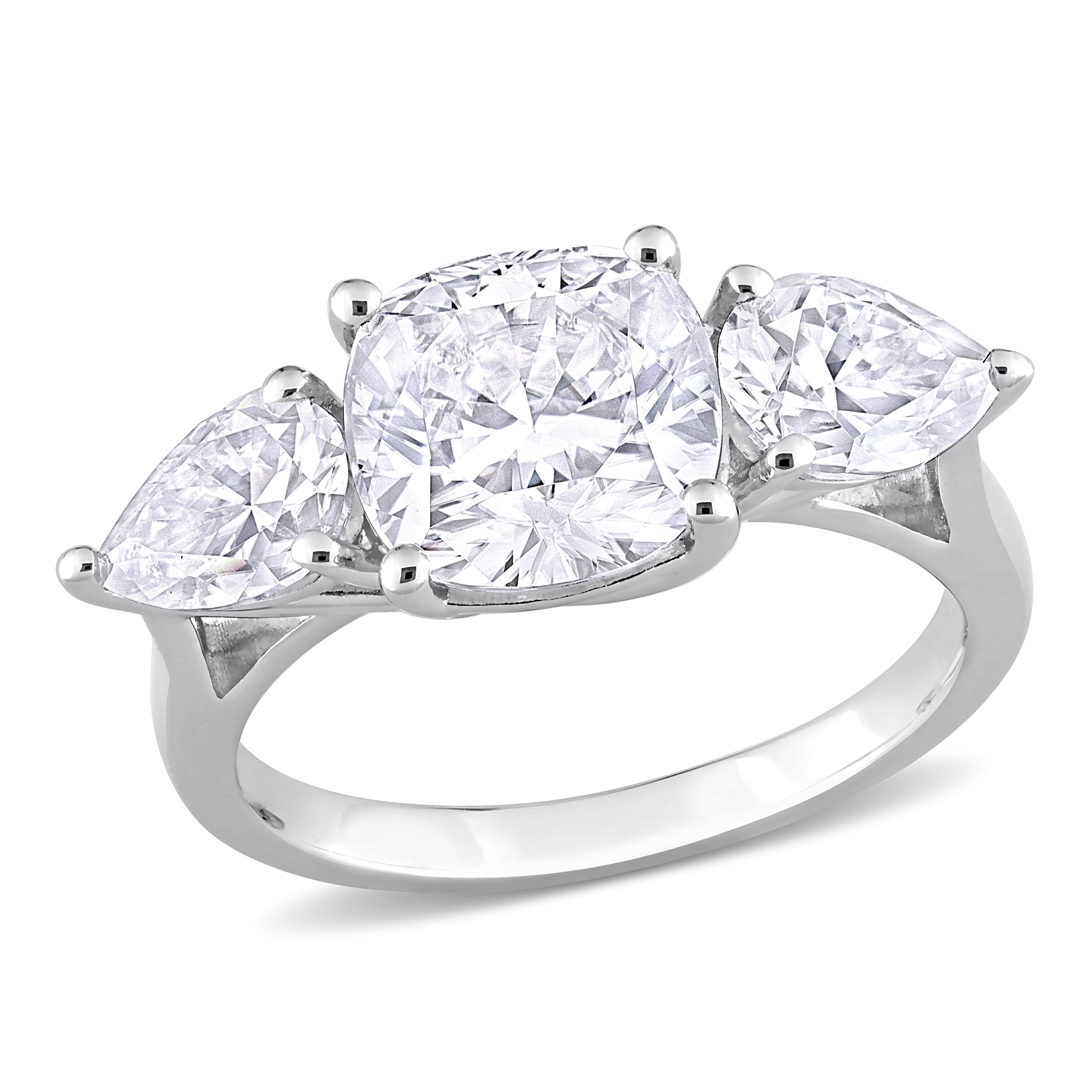 Everly Women's Created Moissanite Sterling Silver Engagement Ring