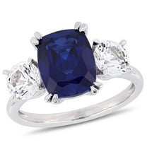 Everly Women's Created Sapphire 10K White Gold Engagement Ring