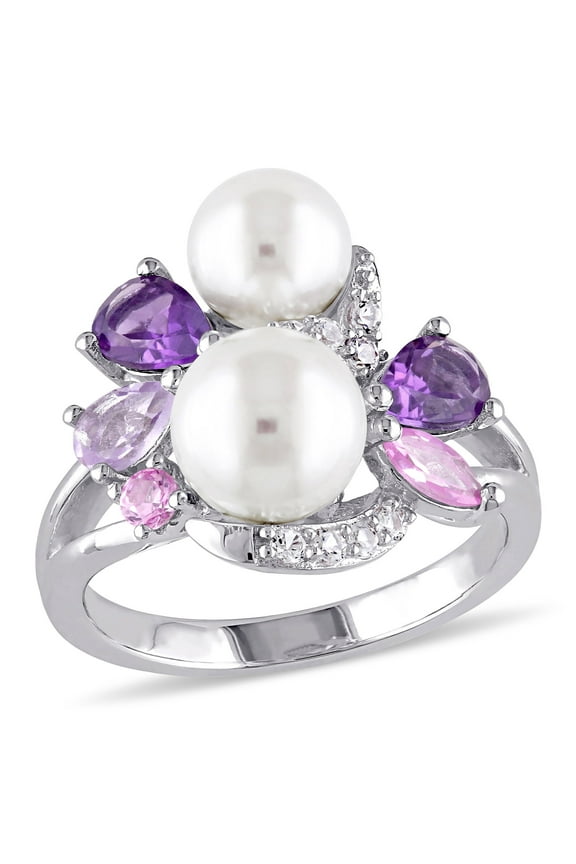 Women's Cultured Pearl Sterling Silver Ring