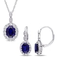 thumbnail image 1 of Everly Women's Created Topaz and Created Sapphire 14k White Gold Earrings, 1 of 2
