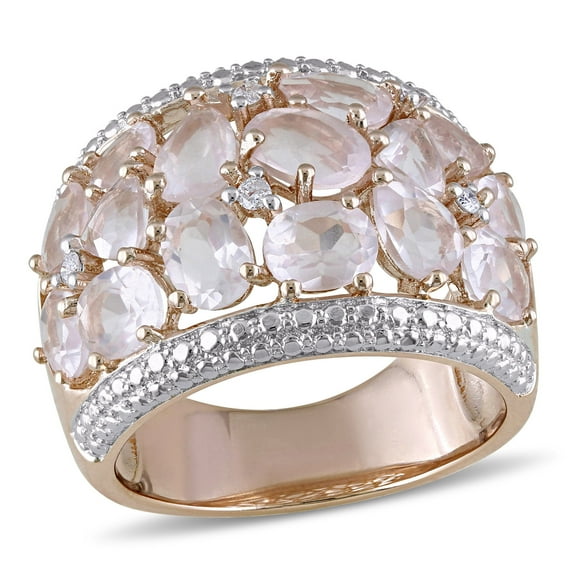 Everly Women's Rose Quartz Gold Plated Ring
