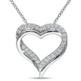 thumbnail image 1 of Everly Women's .62CT TGW Created White Sapphire Sterling Silver Heart Necklace, 1 of 7