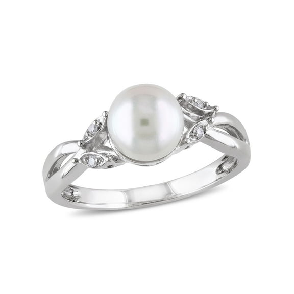 Everly Women's Cultured Pearl and Diamond 10k White Gold Ring