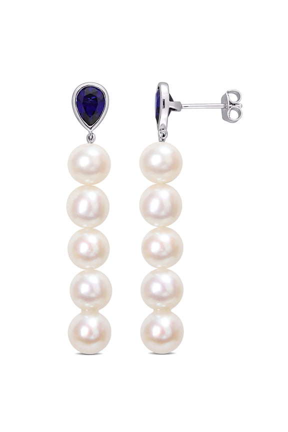 Women's Cultured Pearl Sterling Silver Earrings