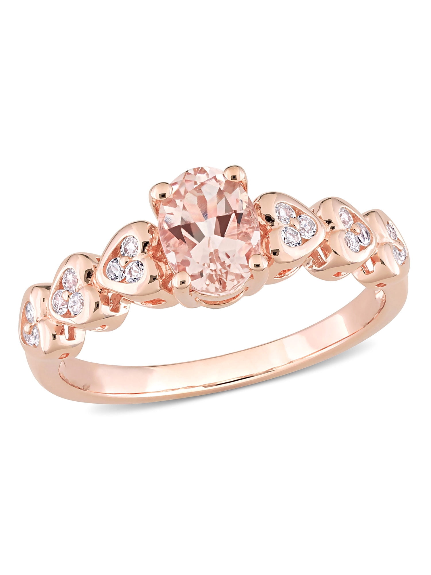Everly Women's Morganite and Topaz Rose Gold Plated Ring