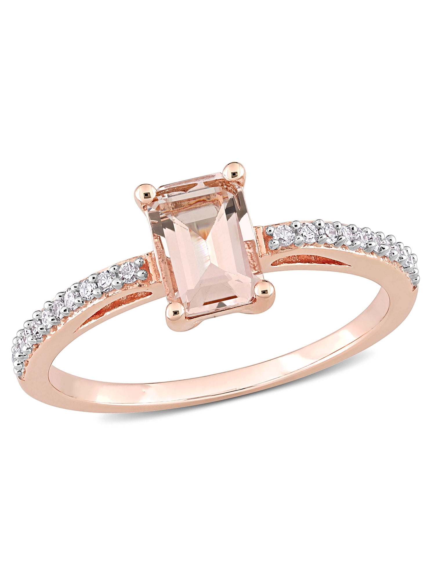 14k Rose Gold Rectangular Octagon Morganite & 1/10 CTW Diamond Ring 14k Rose Gold Rectangular Octagon Morganite & 1/10 CTW Diamond Ring