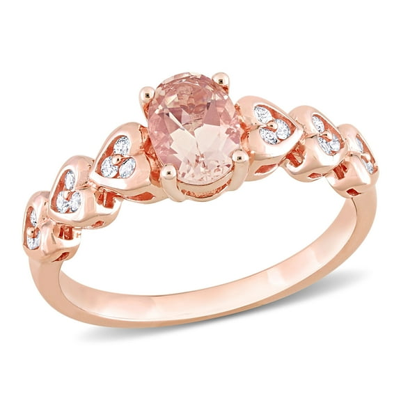 Everly Women's Morganite and Topaz 10K Rose Gold Engagement Ring