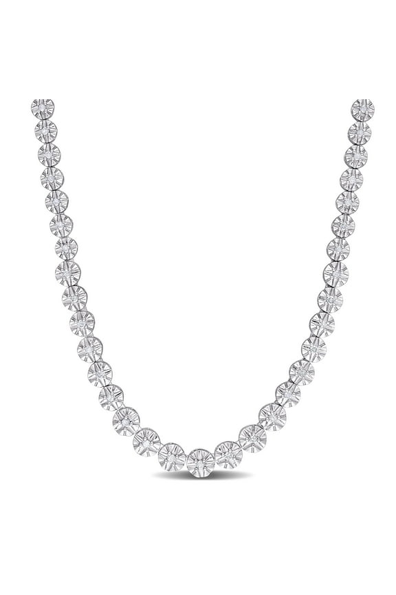 Women's Diamond Sterling Silver Tennis Necklace