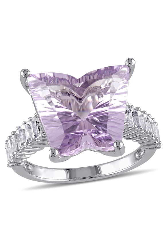Women's Amethyst and Topaz Sterling Silver Ring
