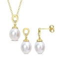 thumbnail image 1 of Everly Women's Cultured Pearl Yellow Gold Plated Earrings, 1 of 1