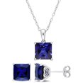 thumbnail image 1 of Everly Women's Created Sapphire Sterling Silver Earrings, 1 of 7