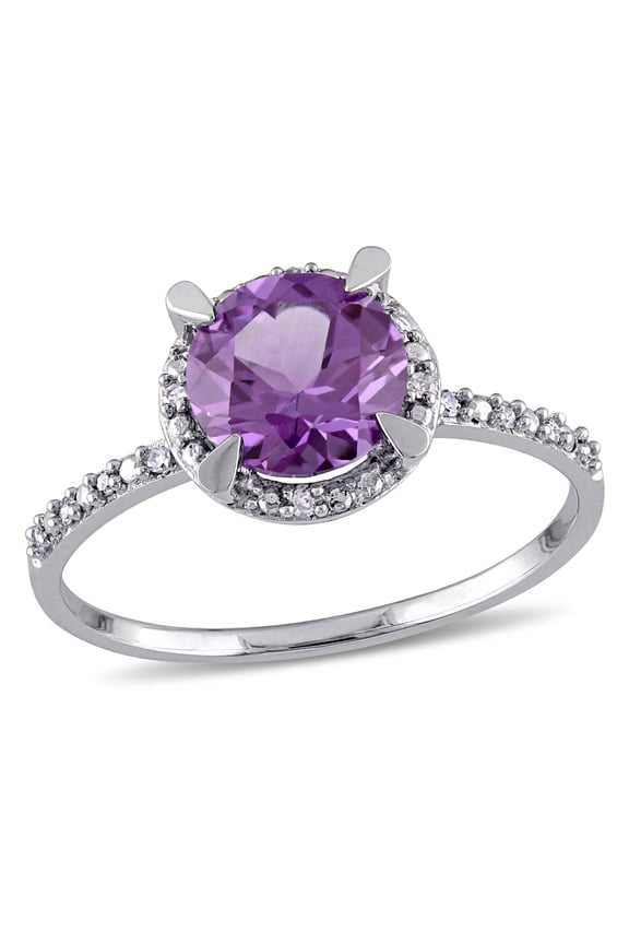 Women's Alexandrite 10k White Gold Ring