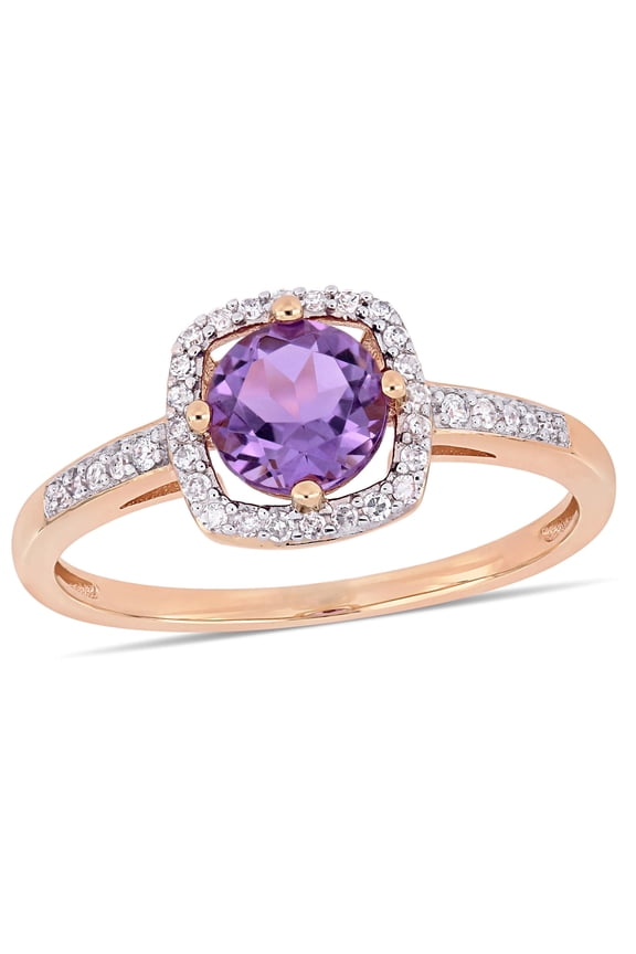 Women's Amethyst 10k Rose Gold Ring