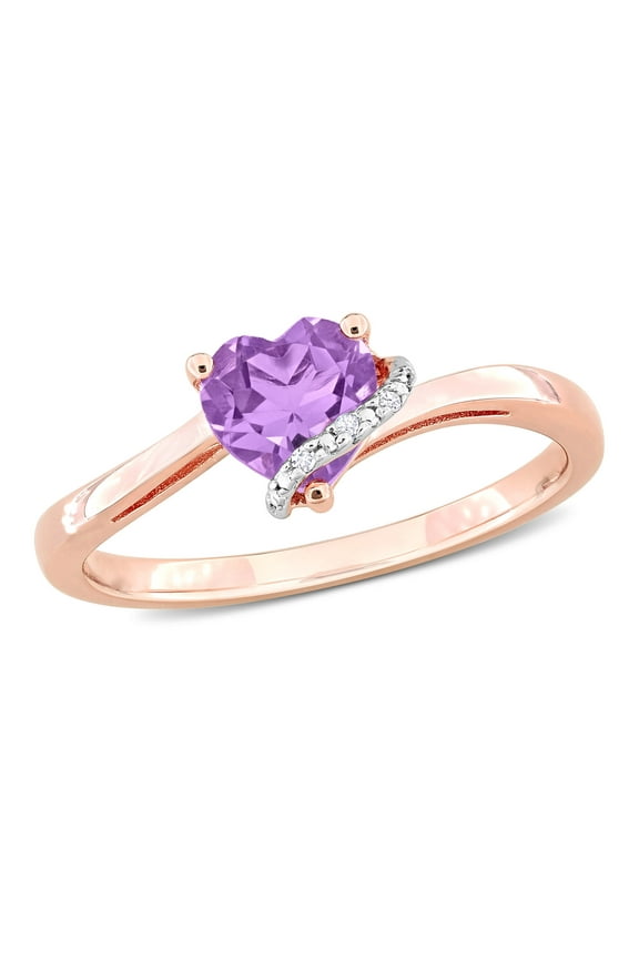 Women's Amethyst Rose Gold Plated Ring