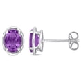 thumbnail image 1 of Everly Women's 1 3/8ct TGW Oval-Cut Amethyst Sterling Silver Solitaire Stud Earrings, 1 of 8