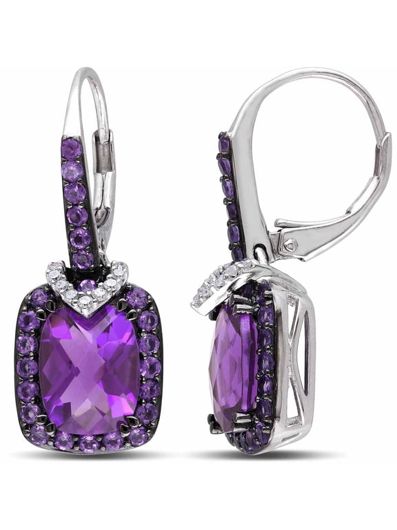 Women's Amethyst Sterling Silver Earrings