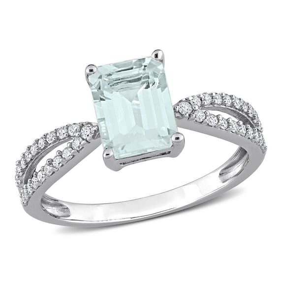 Everly Women's Aquamarine 14K White Gold Engagement Ring