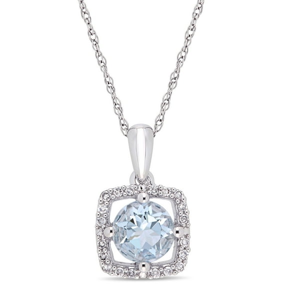Everly Women's Aquamarine 10k White Gold Pendant