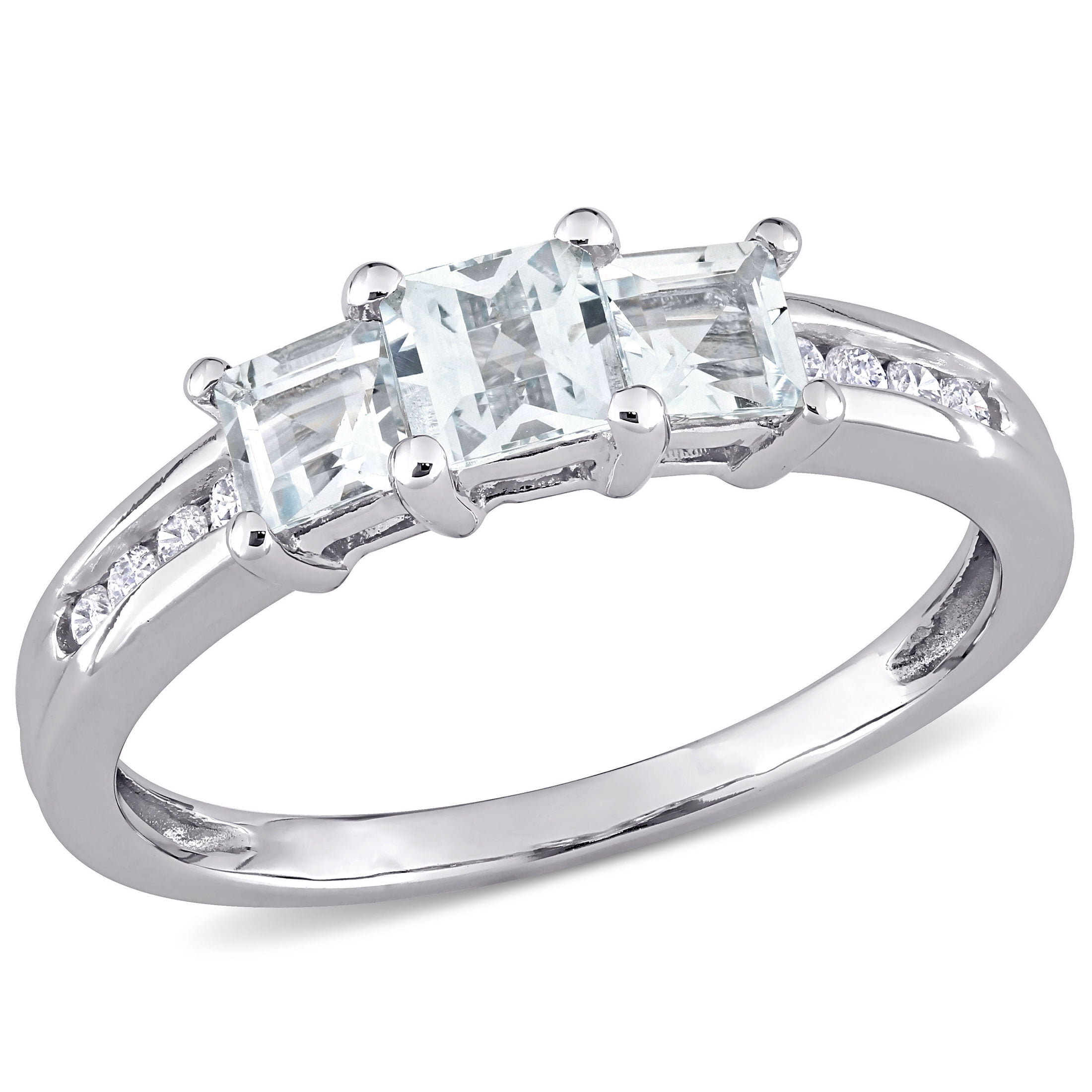 Everly Women's Aquamarine 10k White Gold Ring