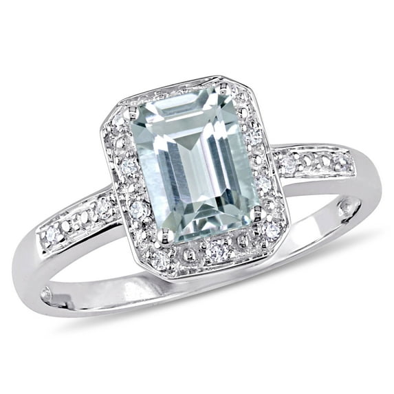 Everly Women's Aquamarine 10k White Gold Ring