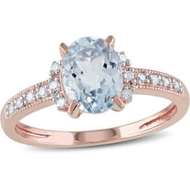 Everly Women's Aquamarine Rose Gold Plated Ring