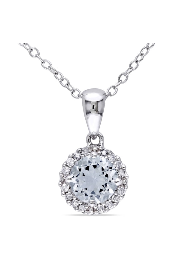 Women's Aquamarine Sterling Silver Necklace
