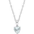 thumbnail image 1 of Everly Women's 5/8 Carat T.G.W. Heart-Cut Aquamarine Sterling Silver Solitaire Pendant with Chain, 1 of 1