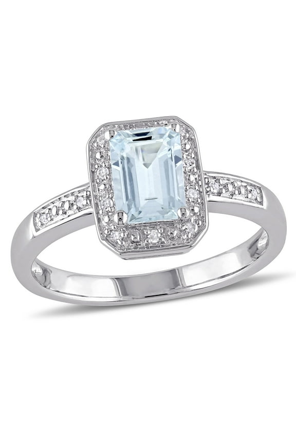 Women's Aquamarine Sterling Silver Ring