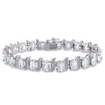thumbnail image 1 of Everly Women's 9 5/8ct TGW Aquamarine and Diamond Sterling Silver S-Link Tennis Bracelet - H-J, I3, 1 of 8