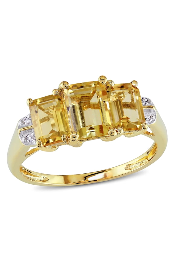 Women's Citrine 10K Yellow Gold Engagement Ring