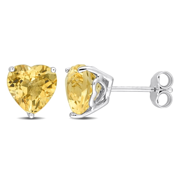 Everly Women’s 3 1/4ct TGW Heart-Shaped Citrine Sterling Silver Stud Earrings