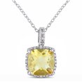 thumbnail image 1 of Everly Women's 4ct TGW Citrine and 1/10ct TW Diamond Sterling Silver Halo Pendant with Chain, 1 of 8