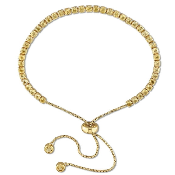 Everly Women's Citrine Yellow Gold Plated Tennis Bracelet