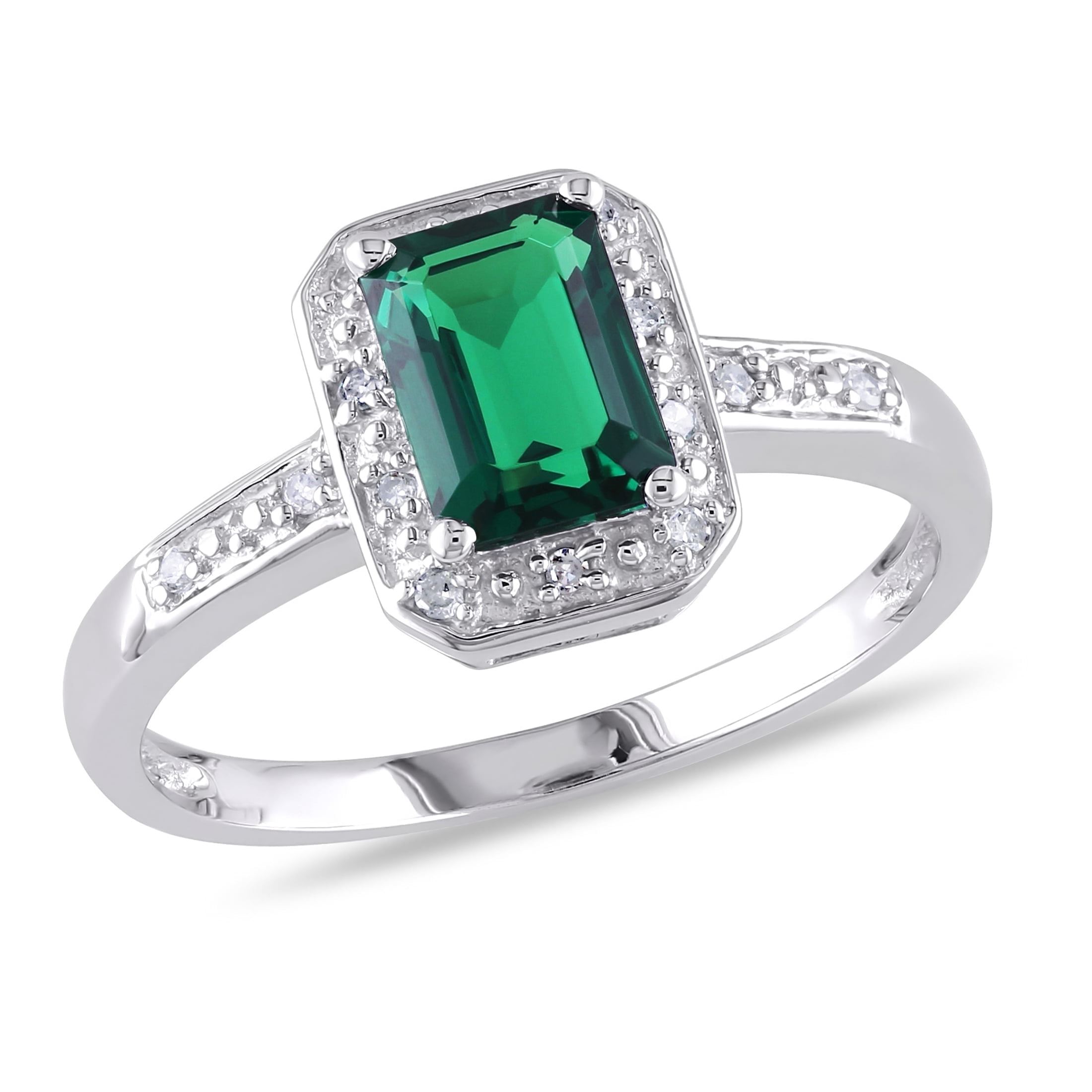 Everly Women's Created Emerald Sterling Silver Ring