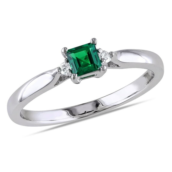 Everly Women's Created Emerald Sterling Silver Ring