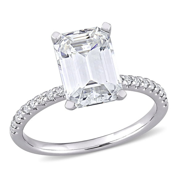 Everly Women's Created Moissanite 10K White Gold Engagement Ring