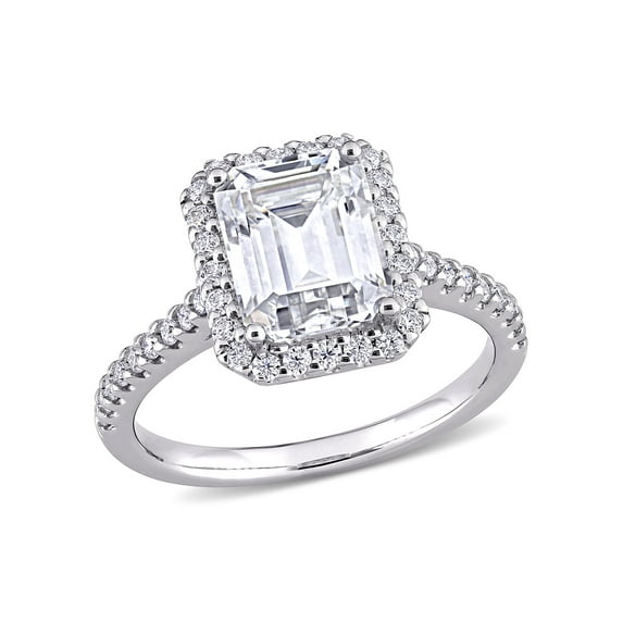 Everly Women's Created Moissanite 10K White Gold Engagement Ring
