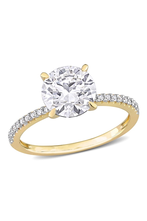 Women's Created Moissanite 14K Yellow Gold Engagement Ring