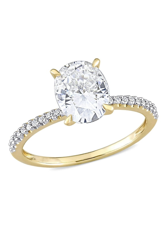 Women's Created Moissanite 14K Yellow Gold Engagement Ring