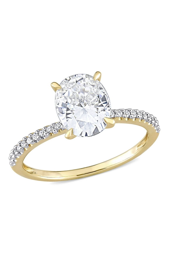 Women's Created Moissanite 14K Yellow Gold Engagement Ring