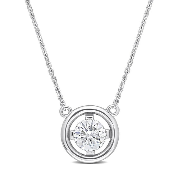Everly Women's Created Moissanite 14k White Gold Necklace